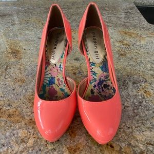 Madden Girl Neon Coral Pumps